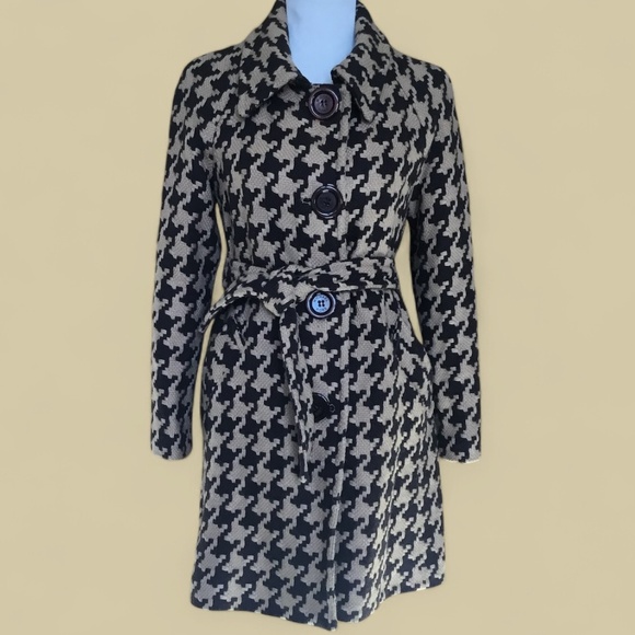 Michael Kors Wool Blend Houndstooth Coat - Picture 2 of 14